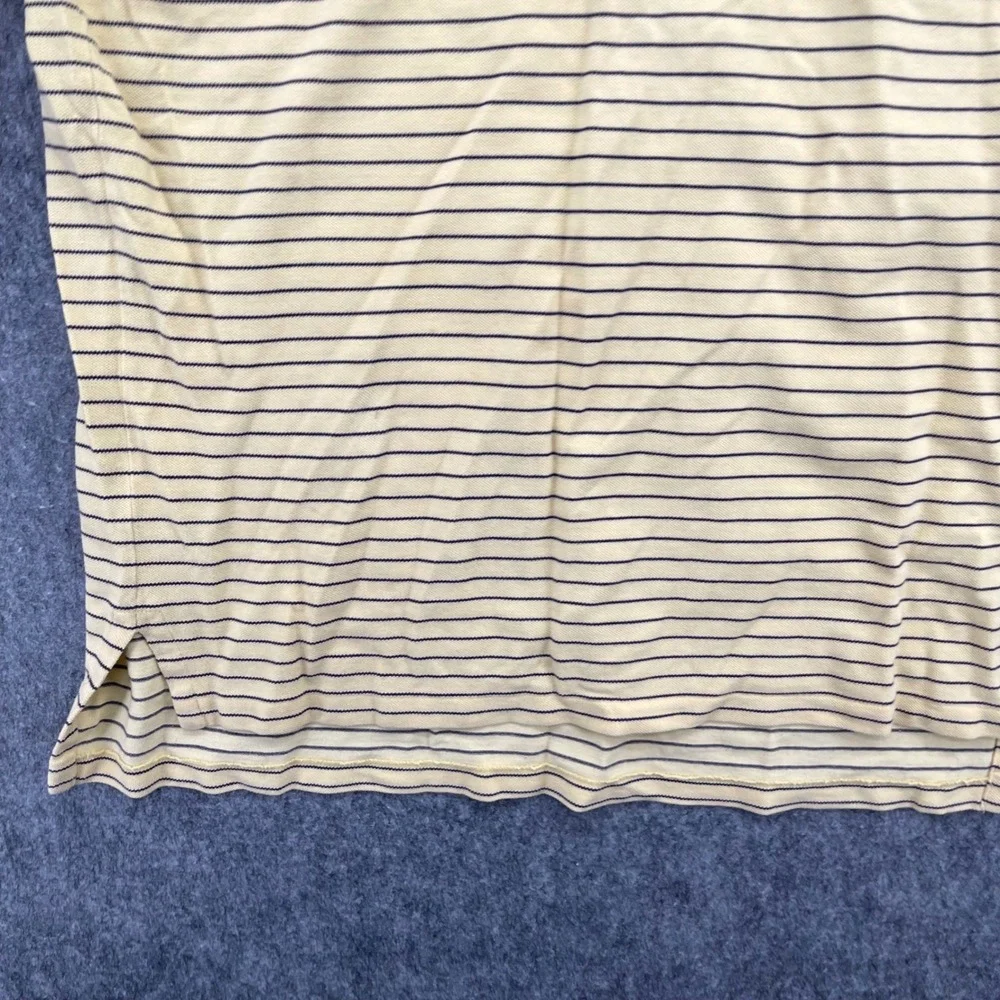 Polo Ralph Lauren Shirt Mens 2XL Yellow Striped Pocket Polo Shirt 100% Cotton